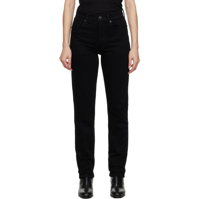 rag & bone Wren High-Rise Full Length Black Slim Straight Leg Jean