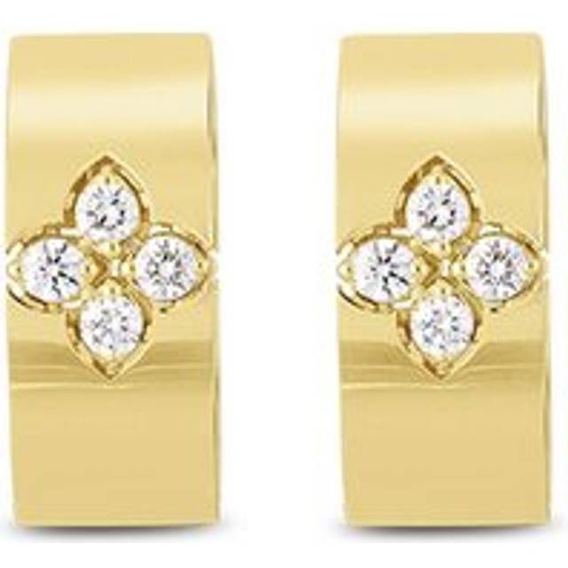 Roberto Coin Love in Verona 18ct Yellow Gold Diamond Large Hoop Earrings