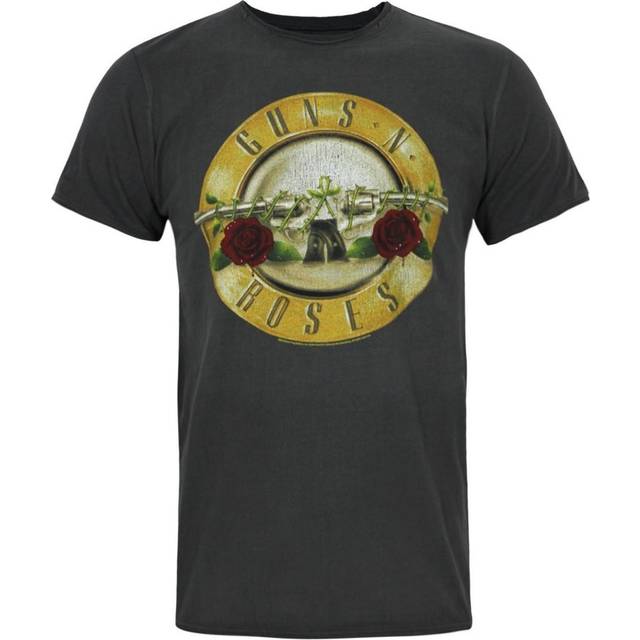 (2XL, Charcoal/Gold) Amplified Official Mens Guns N Roses Foil Drum T-Shirt