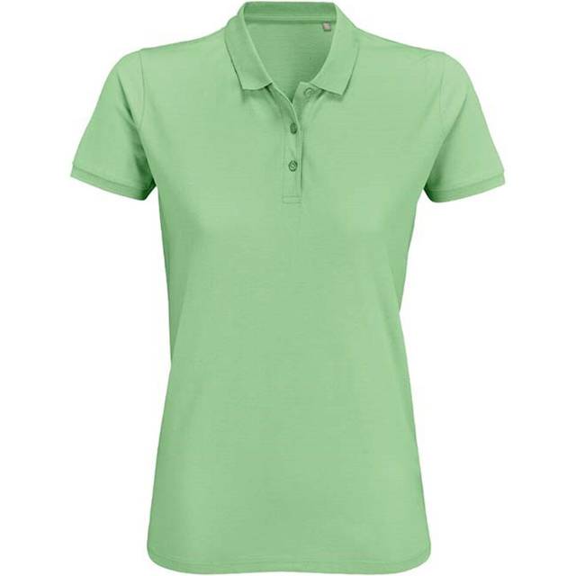 (L, Frozen Green) SOLS Womens/Ladies Planet Organic Polo Shirt