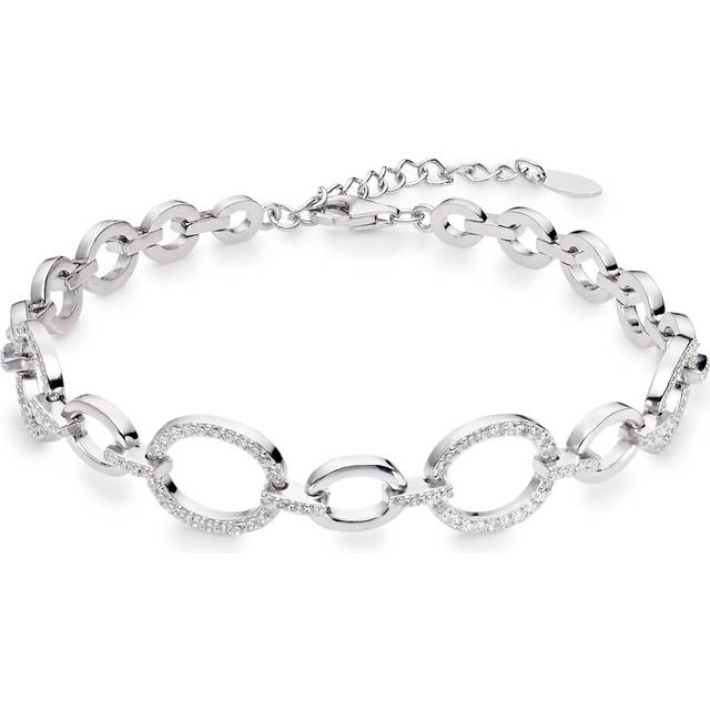 Silver Cubic Zirconia Circle Bracelet