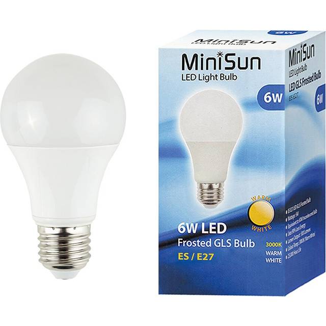 6W E27 LED GLS Light Bulb - White (E27/Medium (European);E27/Medium (Standard))