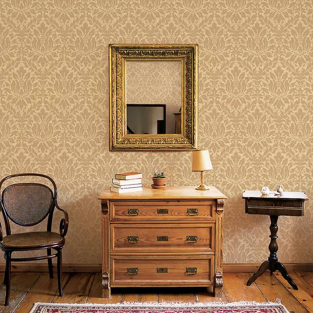 Positano 10m x 52.8cm Matte Wallpaper Roll - Gold (1,000cm L X 52.8cm W)
