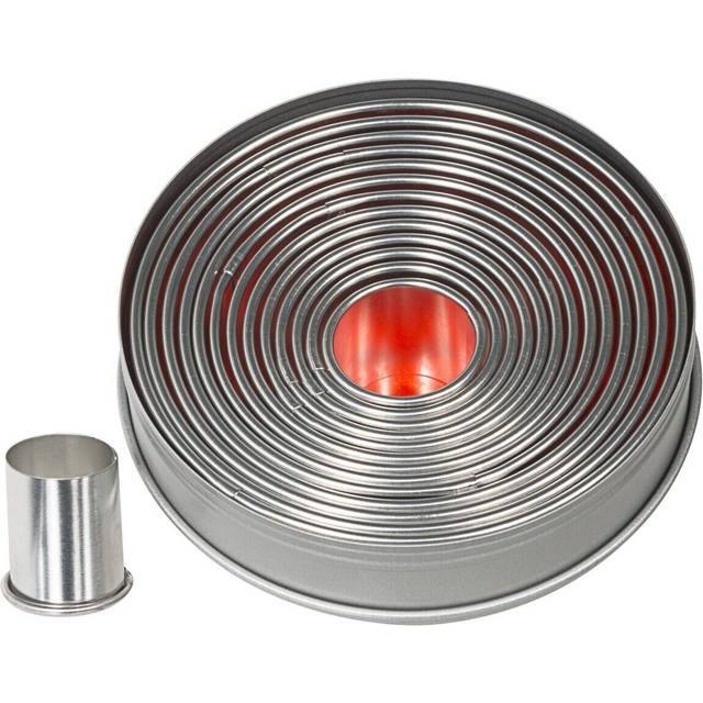 Plain Silver Pastry Cutters Set of 14 10cm Max (1 Set)