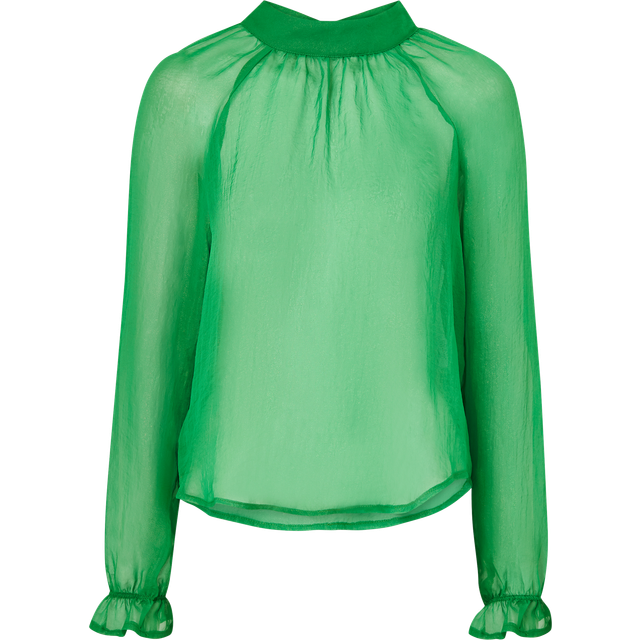 Coster Copenhagen - Knytblus Chiffon Blouse - Grön