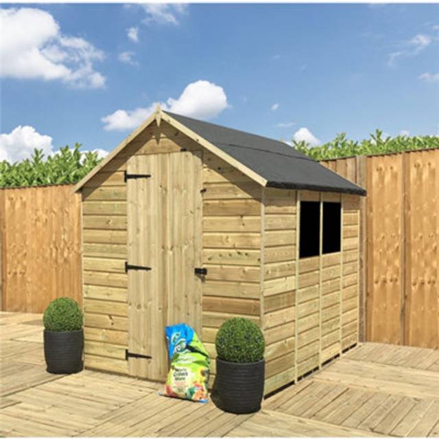 Trapeza 8 ft. W x 5 ft. D Solid Wood Garden Shed - Natural (152.4cm W X 243.84cm D X 200.66cm H)