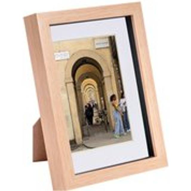 3D Box Photo Frame with 4&#34; x 6&#34; Mount - A5 (6&#34; x 8&#34;) - Light Wood (6&#34; x 8&#34;)