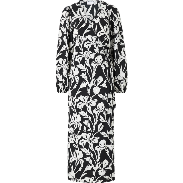 Vila - Maxiklänning viGraffy Long Wrap L/S Dress - Svart