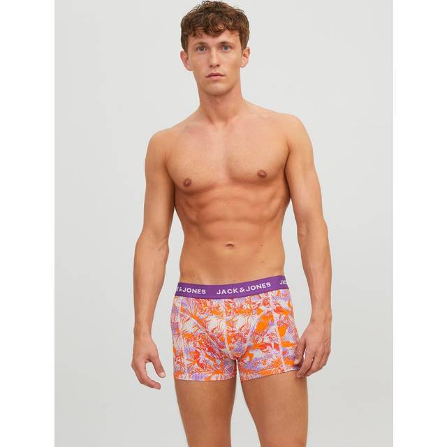 JACK & JONES Jacdamian trunks 3-pack Sn, Navy Blazer/förpackning: deep lavendel – Navy blazer, S