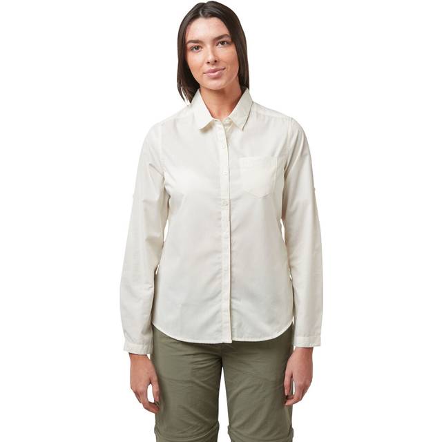 Craghoppers Women's Kiwi II L/S Shirt Blusar Dam Storlek 36 Färg beige/grå