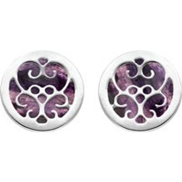 Sterling Silver Blue John Flore Filigree Stud Earrings
