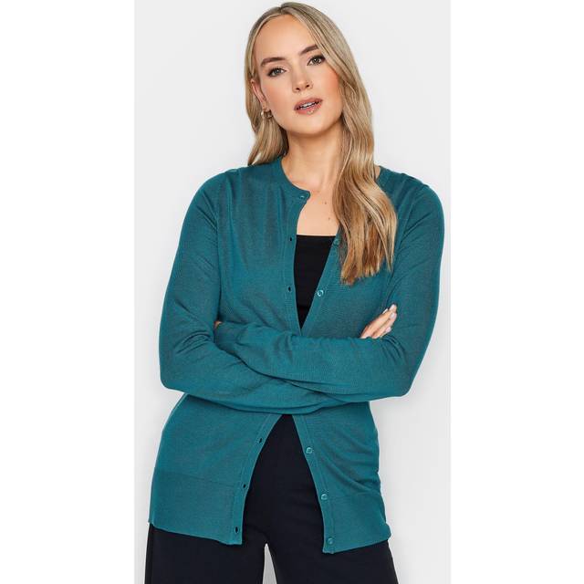 Lts Tall Teal Blue Button Down Knit Cardigan 18-20 Lts | Tall Women's Cardigans