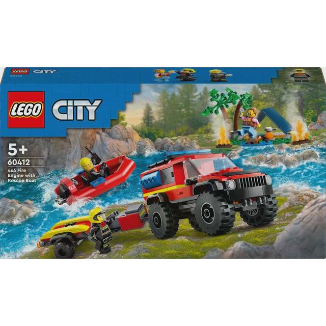 LEGO City 4x4 Fire Engine with Rescue Boat Toys 60412