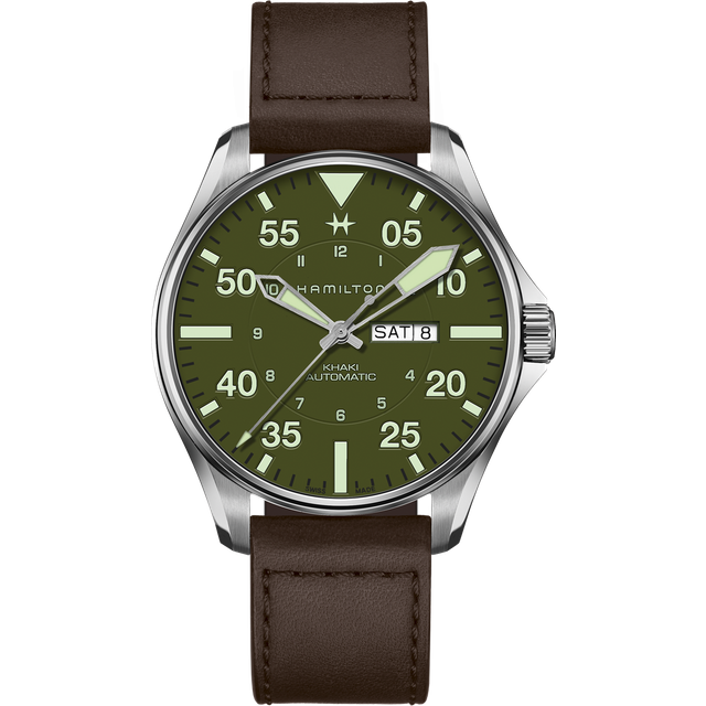 Hamilton Watch Khaki Aviation Pilot Schott NYC Limited Edition - Green