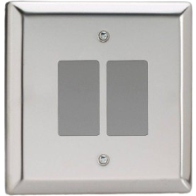 Varilight Xcpgy2 Classic Mirror Chrome 2 Gang Grid Plate (single Plate)