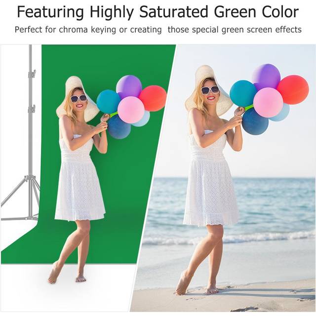 1.8 * 2.7m / 6 * 9ft Professional Green Screen Backdrop Studio Photography Background Washable 1.8m*2.7m green