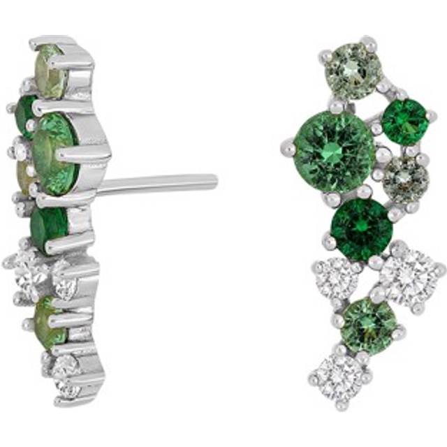 Joanli Nor NadineNor Silverörhänge 3 Gröna 30454060917
