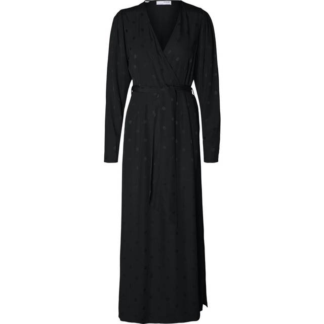 SELECTED FEMME Slfludwika Ls Ankle Satin Dress B |Svart |38