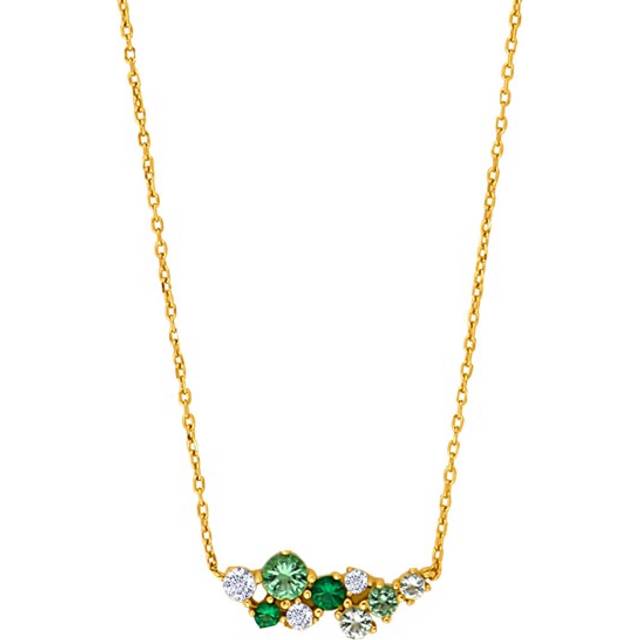 Joanli Nor NadineNor Guldpläterad Silverhalsband Grönt 20452205917