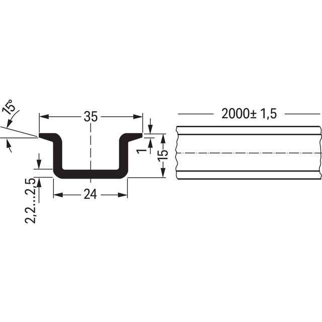 WAGO 210-198 Copper Carrier Rail Unslotted Copper