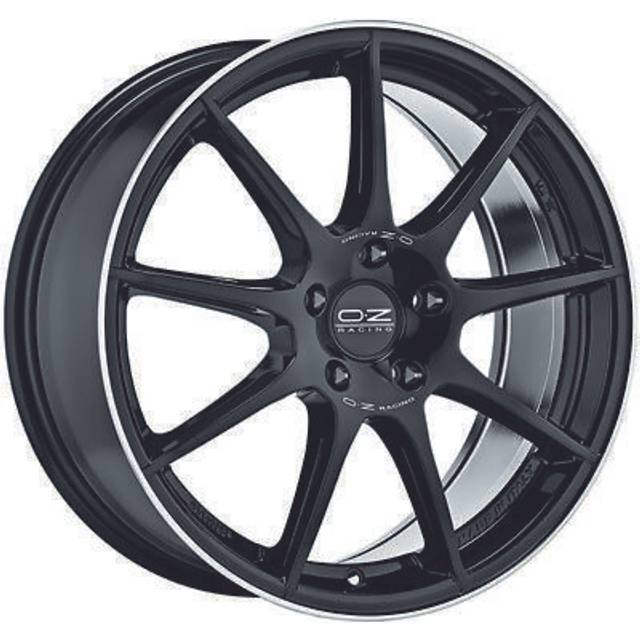 OZ Racing Veloce GT Alloy Wheels In Gloss Black Diamond Lip Silver Letter Set Of 4 - 17x7.5 Inch ET45 5x114.3 PCD, Black
