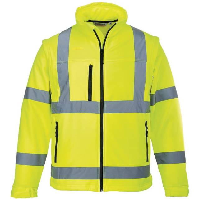 (2XL, Yellow) Portwest Unisex Hi-Vis Safety Softshell Jacket