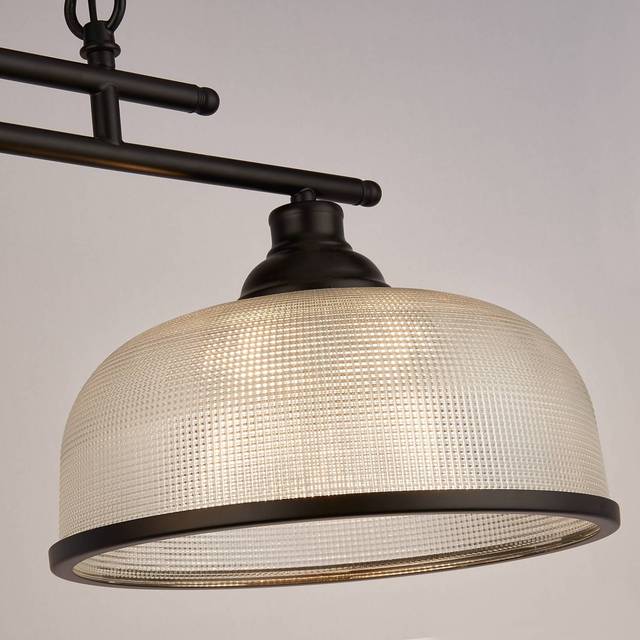 Searchlight 3593-3BK Highworth 3 Light Bar Pendant Black Metal Holopha