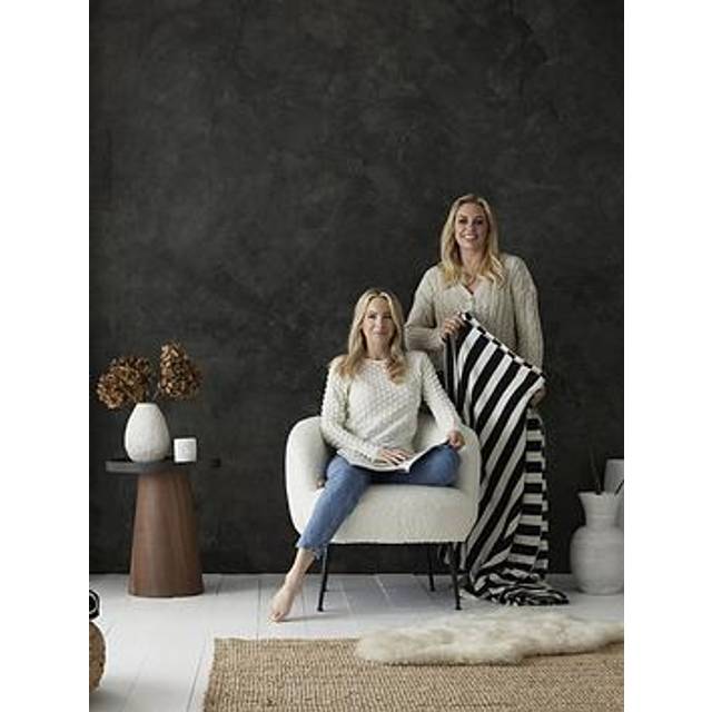 Style Sisters Black And White Knitted Stripe Cotton Blanket Throw (150cm x 180cm) - Mono