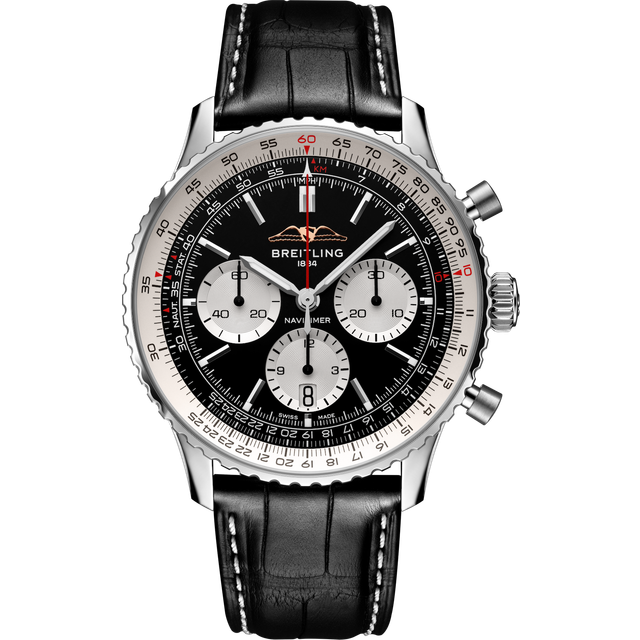 Breitling Navitimer B01 43 Black Croc Folding Clasp