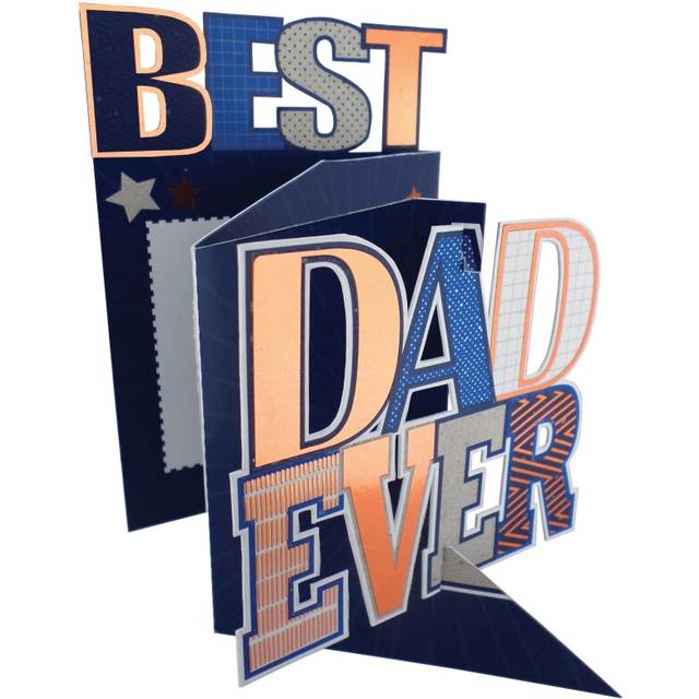 Father's Day Card  Best Dad Ever 3D Cutting Edge Greeting Cards