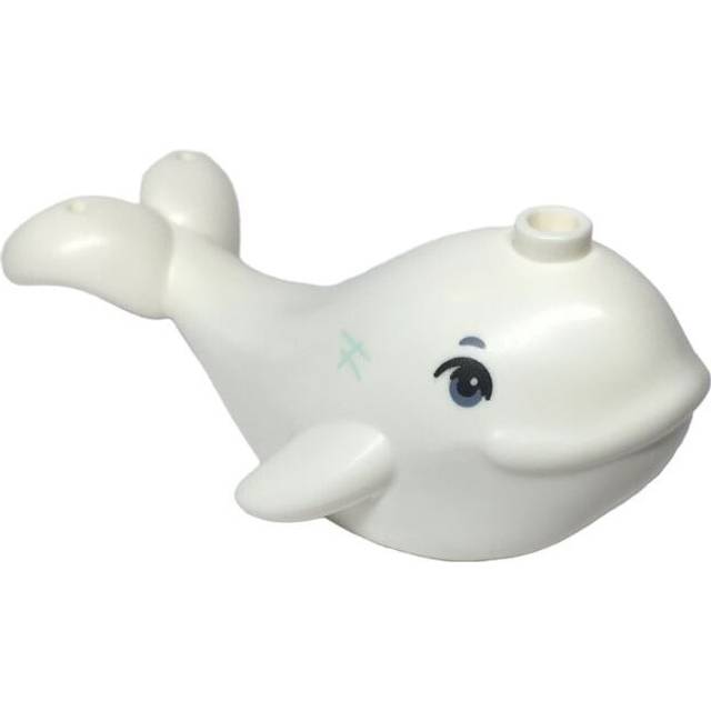 LEGO Animal Friends White Whale with Sand Blue Eyes Minifigure