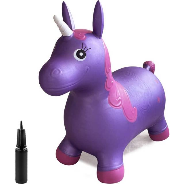 HotMax Unicorn Bouncy Horse  Inflatable Bouncy Animals Hopper for Toddlers  Ride on Rubber Jumping Toys for Baby Girl or Boy 1st Birthday Gift 2 3 4 Y