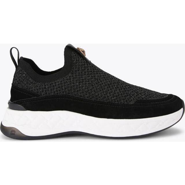 Kurt Geiger London Womens Kensington Knit Slip On Sneakers - Black Fabric - Size UK 3