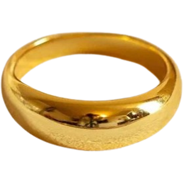 Womens 18k Gold Dainty Dome Ring - Metallics - Q