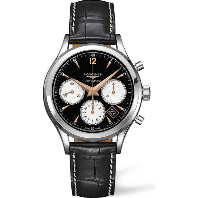 Longines Watch Coloum Wheel Chrono Pre-Owned - Black