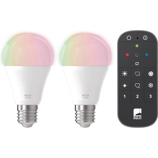 EGLO - Set of 2x E27 A60 Smart Bulbs - RGB + TW - Zigbee & Bluetooth