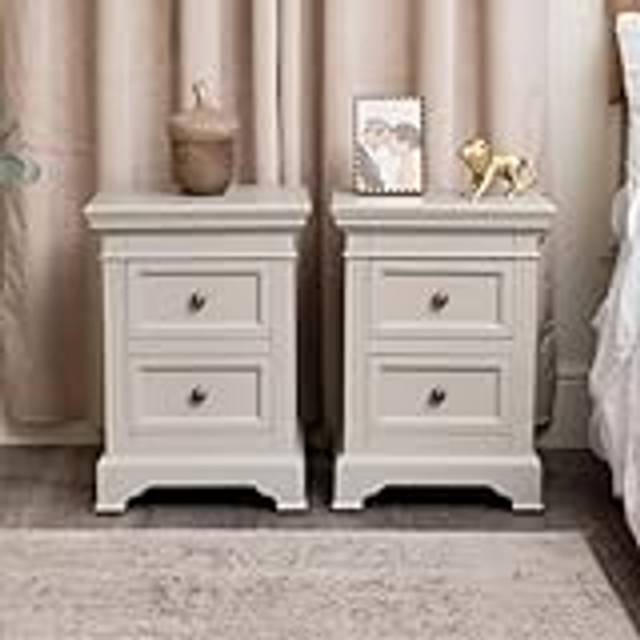 Pair of Taupe-Grey Two Drawer Bedside Tables - Daventry Taupe-Grey Range Material: Furniture/Furniture Ranges/Daventry Range/Daventry Taupe-Grey Range