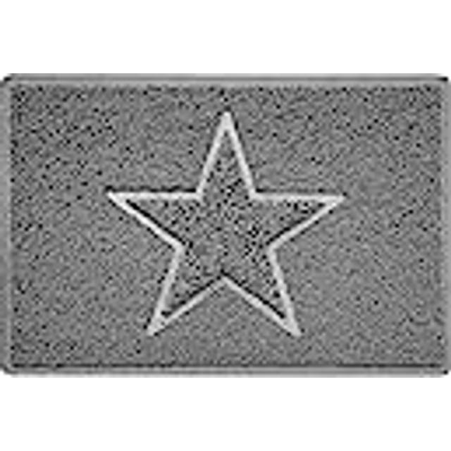 Nicoman STAR Embossed Shape Door Mat Dirt-Trapper Jet-Washable Doormat - (Use Indoor or Sheltered Outdoor) - (60x40cm/23.6x15.7inches, Small) GREY