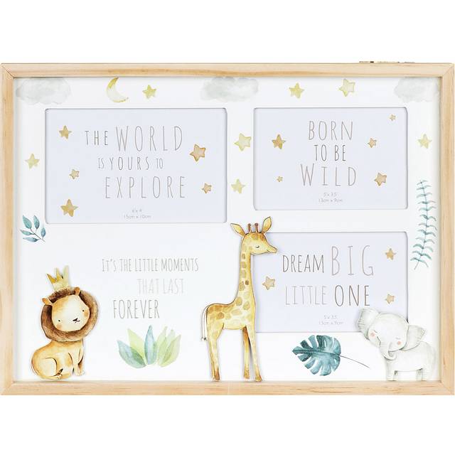Little Moments Safari Triple Collage Wooden Photo Frame