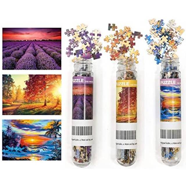 3 Pack Mini Jigsaw Puzzles 150 Pieces for Adults Small Jigsaw Puzzle 6 x 4 Inches House Entertainment Toys Home Decor Puzzles