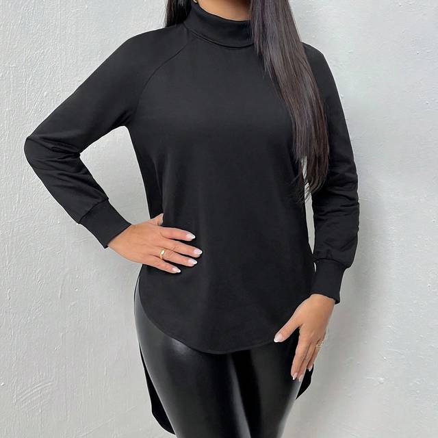VaVaBold Turtleneck Raglan Sleeves Sweatshirt