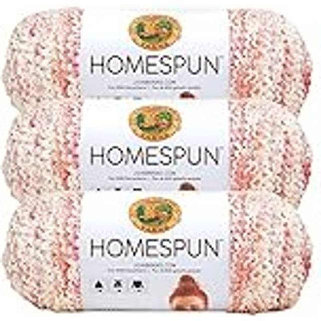 Lion Brand Yarn Homespun Yarn  Soft Bulky Yarn for Knitting  Crocheting  and Crafting  3 Pack  Parfait