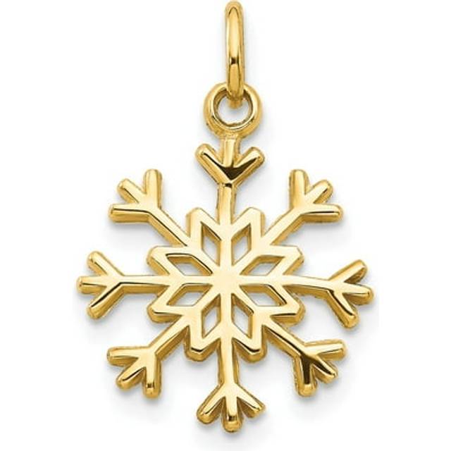 14K Yellow Gold Snowflake Charm