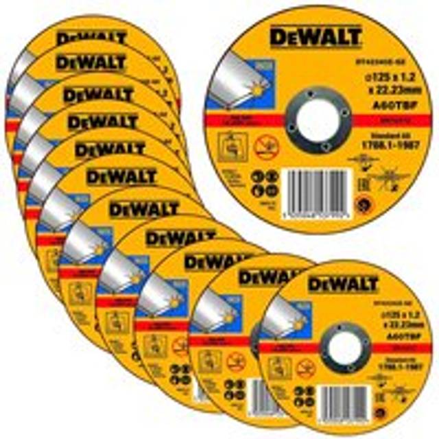 "Dewalt 125mm 4.5"" 1.2mm Thin INOX Metal Cutting Disc 22mm Bore Flat Disc x 12"