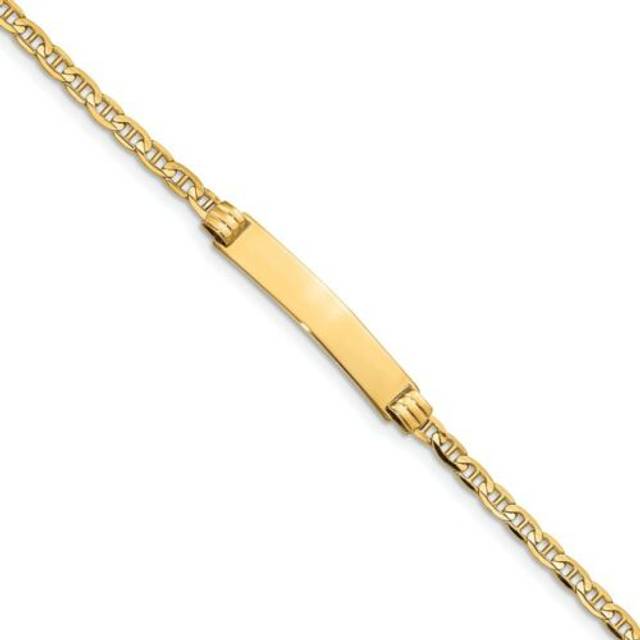 Quality Gold BID45-6 14K Yellow Gold Childrens Curb Link ID 6 in. Bracelet