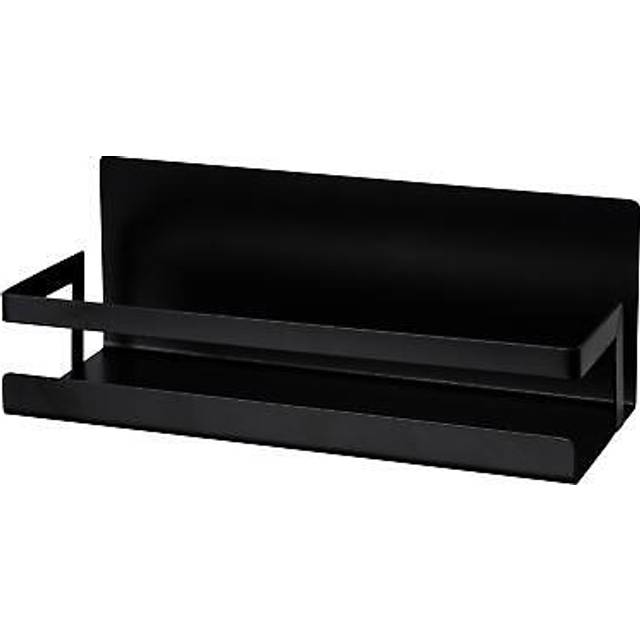 Magnetisk kryddhylla Ima med kant, av metall, för förvaring av kryddströare och grilltillbehör, fastsättning utan borrning, svart utomhuskök, 30 x 12 x 11 cm, svart
