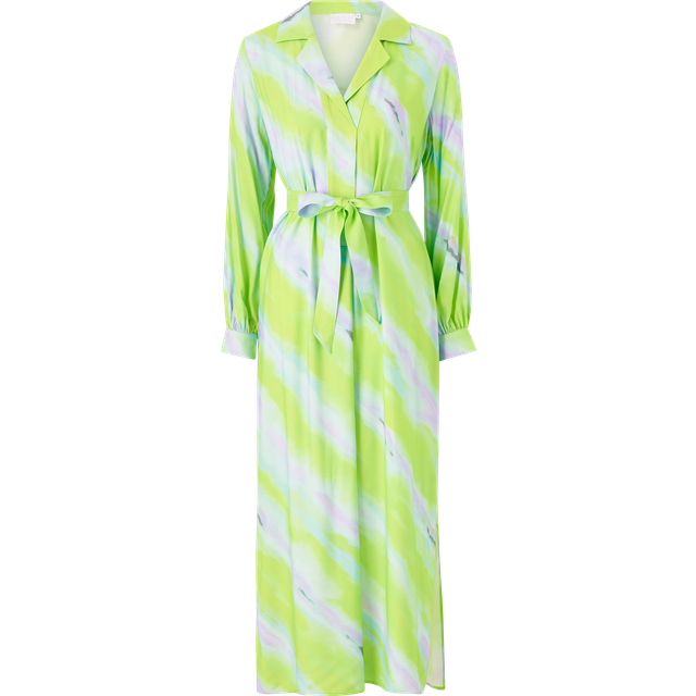 Coster Copenhagen - Maxiklänning Faded Stripe Print - Grön