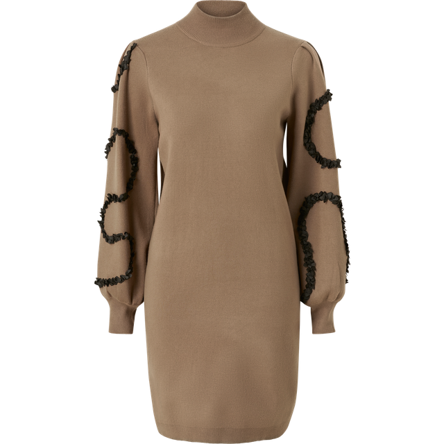 Balloon Sleeved Knitted Dress