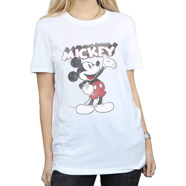 Presents Mickey Mouse Cotton Boyfriend T-Shirt - White - XL
