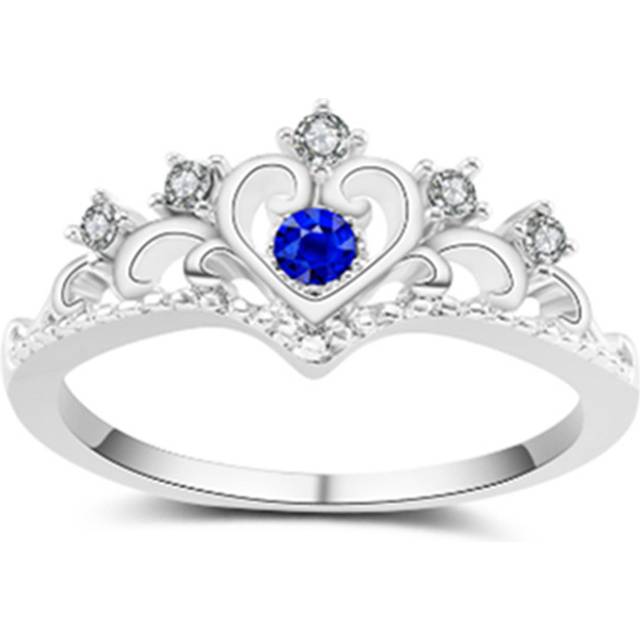 Veile Studios Ladies Princess Crown Rhinestone Ring Rings